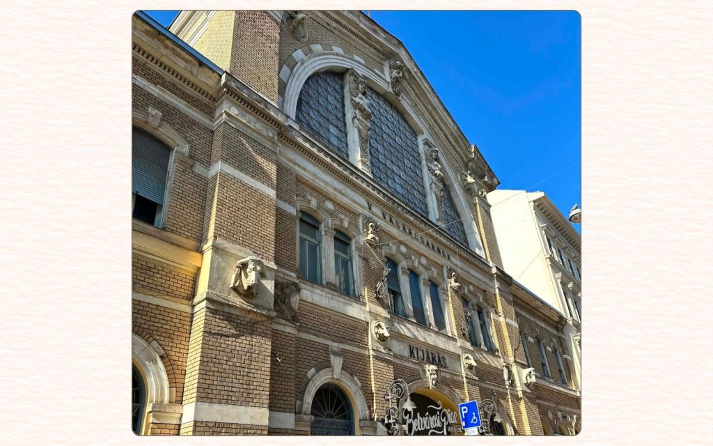 Exterior of Klauzál Market Hall in Budapest’s Jewish Quarter