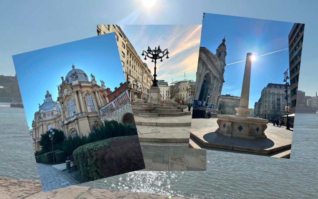Budapest architecture and central squares along a relaxed city walk